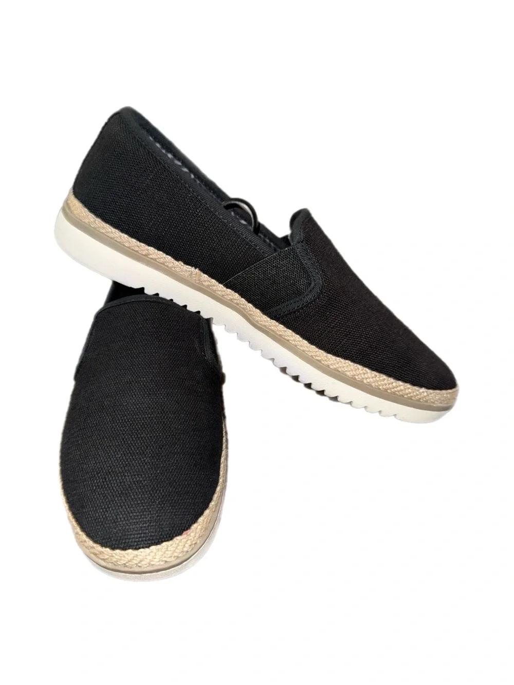 Women’s BOBS Skechers flexpadrille Black Slip-On Canvas shoes size 9